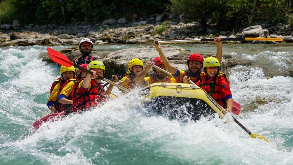 rafting down the kananaskis or bow river in banff national park