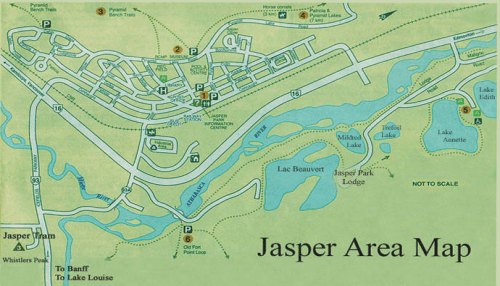 Jasper area map of the town