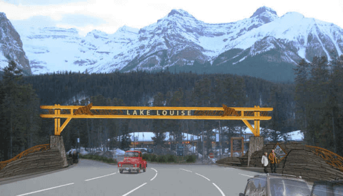 lake louise vintage welcome sign