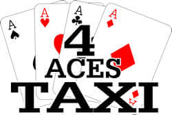 4 Aces Taxi Logo - taxi services for town of canmore, banff, lake louise & calgary airport