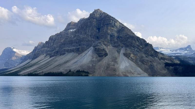 bow hut route kananaskis hiking mountain overlooking lake