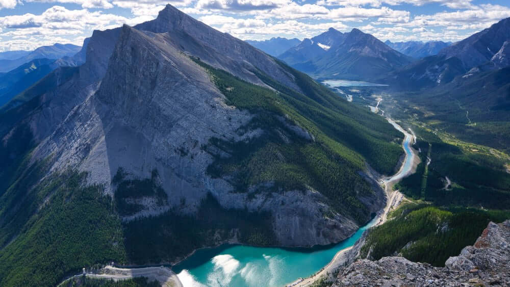 ha ling view looking down at lake to canmore