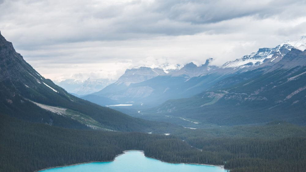 peyto lake looking down valley from top of mountain gallery pic product page. 