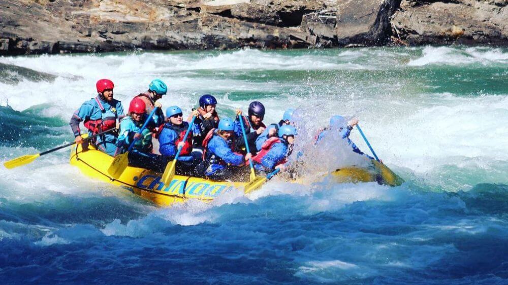 rafting down the bow river in glacier water banff national park fairmont banff springs product page
