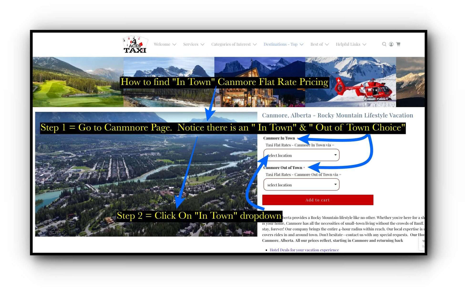 welcome - pricing - canmore in town step 1 project