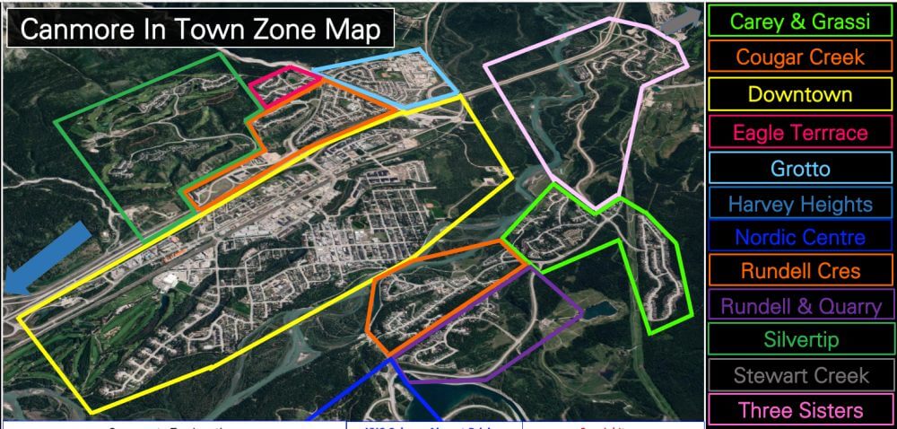 welcome  - pricing - canmore in town zone map
