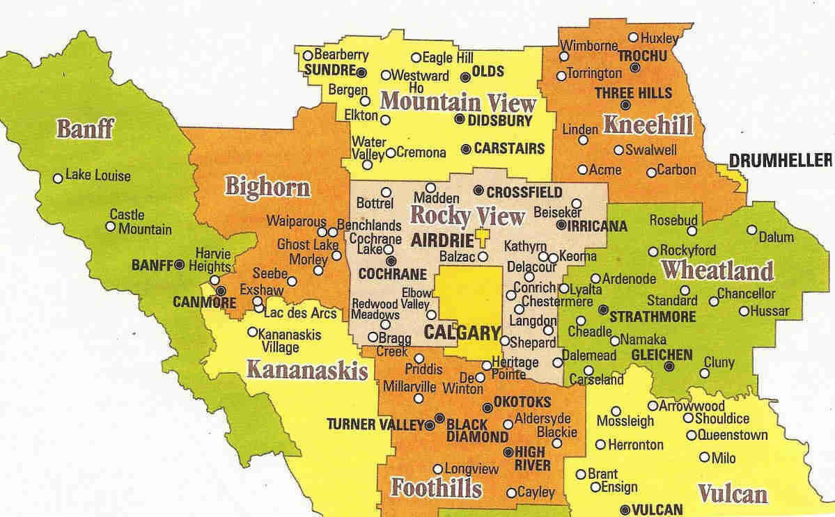 map of where kananaskis village is in the rocky mountains