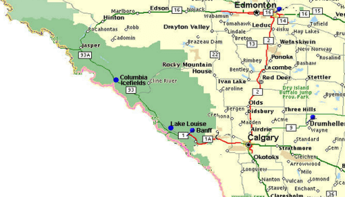 map of where jasper is located in Alberta