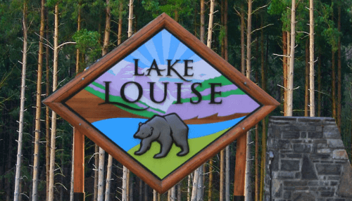 lake louise welcome sign